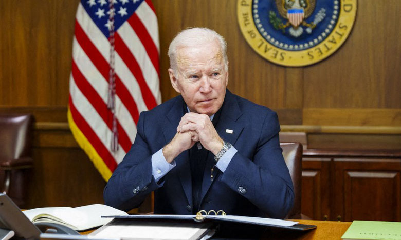 Tổng thống Mỹ Joe Biden điện đàm với người đồng cấp Nga Vladimir Putin từ Trại David, bang Maryland, hôm 12/2. Ảnh: AFP.