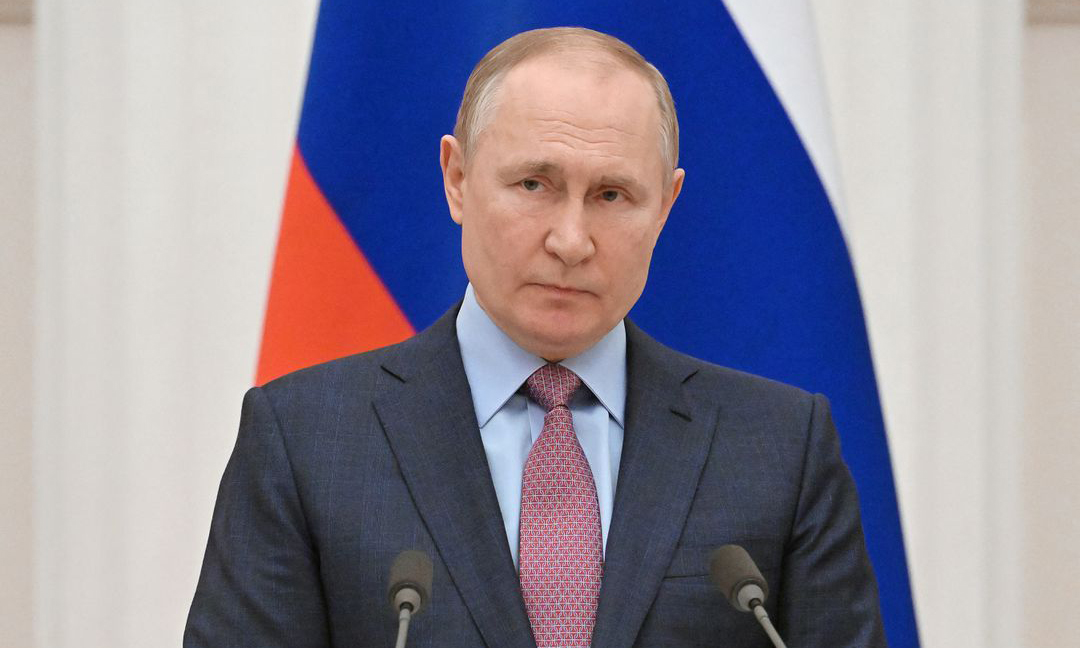 Tổng thống Nga Vladimir Putin tại cuộc họp báo ở Moskva hôm 18/2. Ảnh: Reuters.