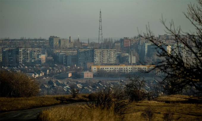 Một khu vực tại thành phố Bakhmut, tỉnh Donetsk ngày 31/1. Ảnh: Reuters.