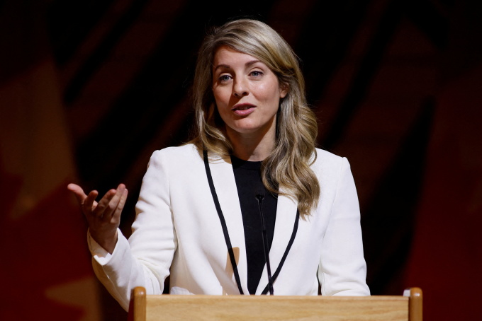 Ngoại trưởng Canada Melanie Joly phát biểu tại thành phố Gatineau, tỉnh Quebec ngày 26/10/2022. Ảnh: Reuters