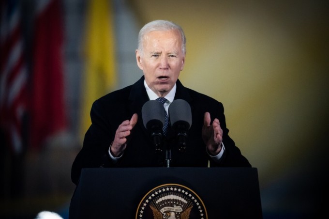 Tổng thống Mỹ Joe Biden tại Warsaw, Ba Lan, hôm 21/2. Ảnh: AFP.