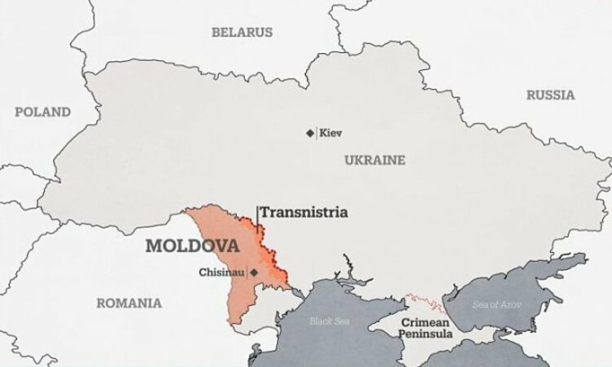 Vị trí vùng ly khai Transnistria ở Moldova. Đồ họa: TRT World.