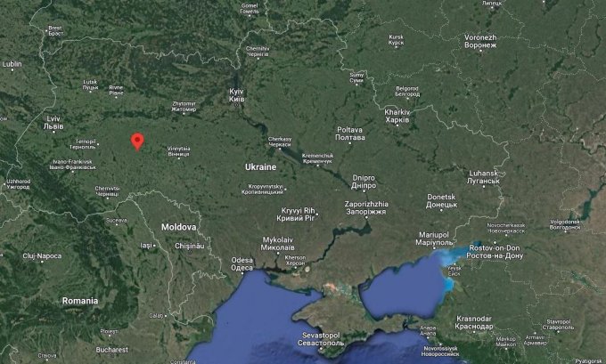 Vị trí thành phố Khmelnitsky ở miền tây Ukraine. Đồ họa: Google Maps.