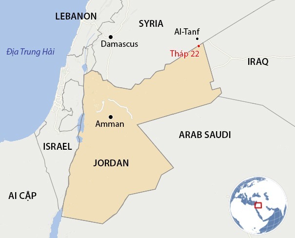 Vị trí Jordan, Iraq và Syria. Đồ họa: WP