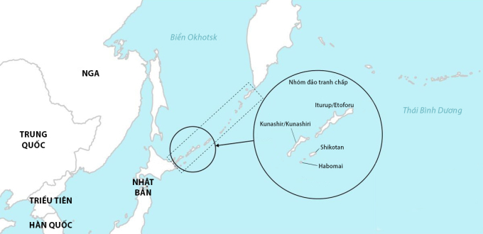 Vị trí quần đảo Kuril. Đồ họa: GIS