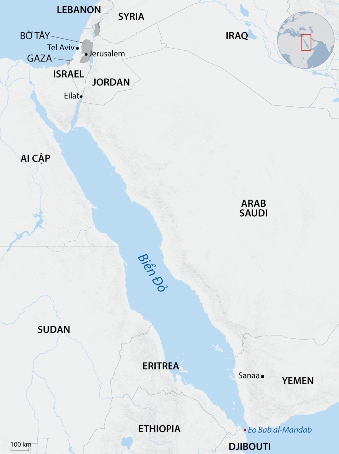 Vị trí Yemen và Biển Đỏ. Đồ họa: AFP