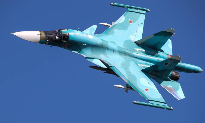 Tiêm kích bom Su-34 Nga trong bức ảnh đăng tháng 2/2020. Ảnh: TASS