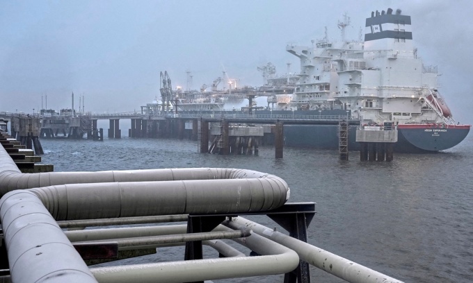 Một trạm trung chuyển LNG tại Wilhelmshaven, Đức, tháng 12/2022. Ảnh: Reuters