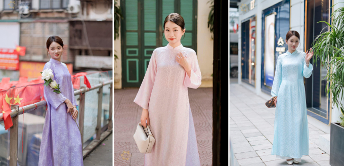 Những gam màu tôn da người Việt, giúp trẻ và xinh. Ảnh: Áo dài Vân Nhã