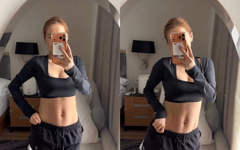 Mới đây nhất, chỉ sau 14 ngày sinh, Nhã Phương đã cập nhật hình ảnh đời thường không chỉnh sửa, để lộ rõ vùng bụng phẳng lì, thậm chí nổi hẳn cơ bụng săn chắc. Cô thừa nhận đây là kết quả của việc chỉ ăn và cho em ti.