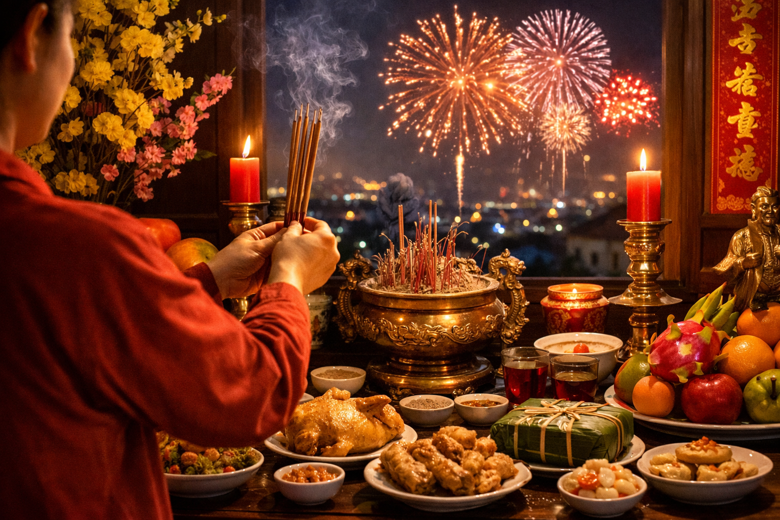 Năm nay chúng ta sẽ đón Giao thừa vào ngày 29 Tết. Ảnh AI