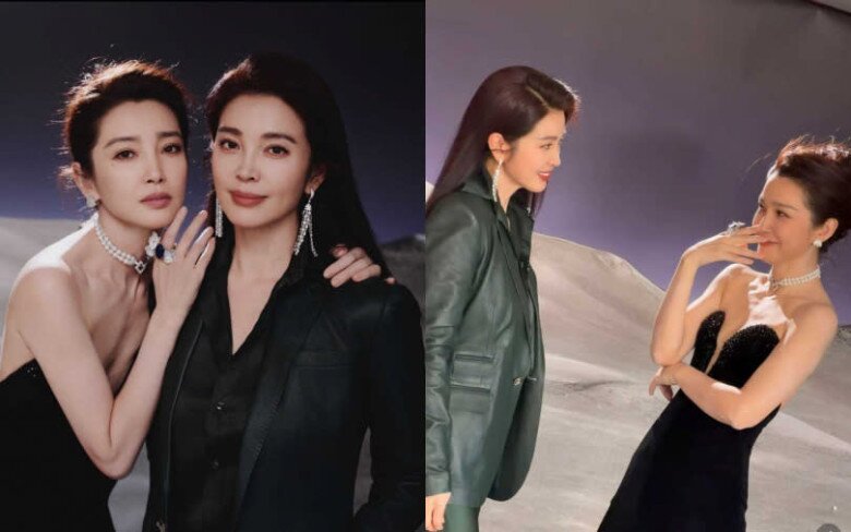 Hình ảnh 2 chị em Lý Băng Băng đứng cạnh nhau khiến nhiều người ngỡ như song trùng.