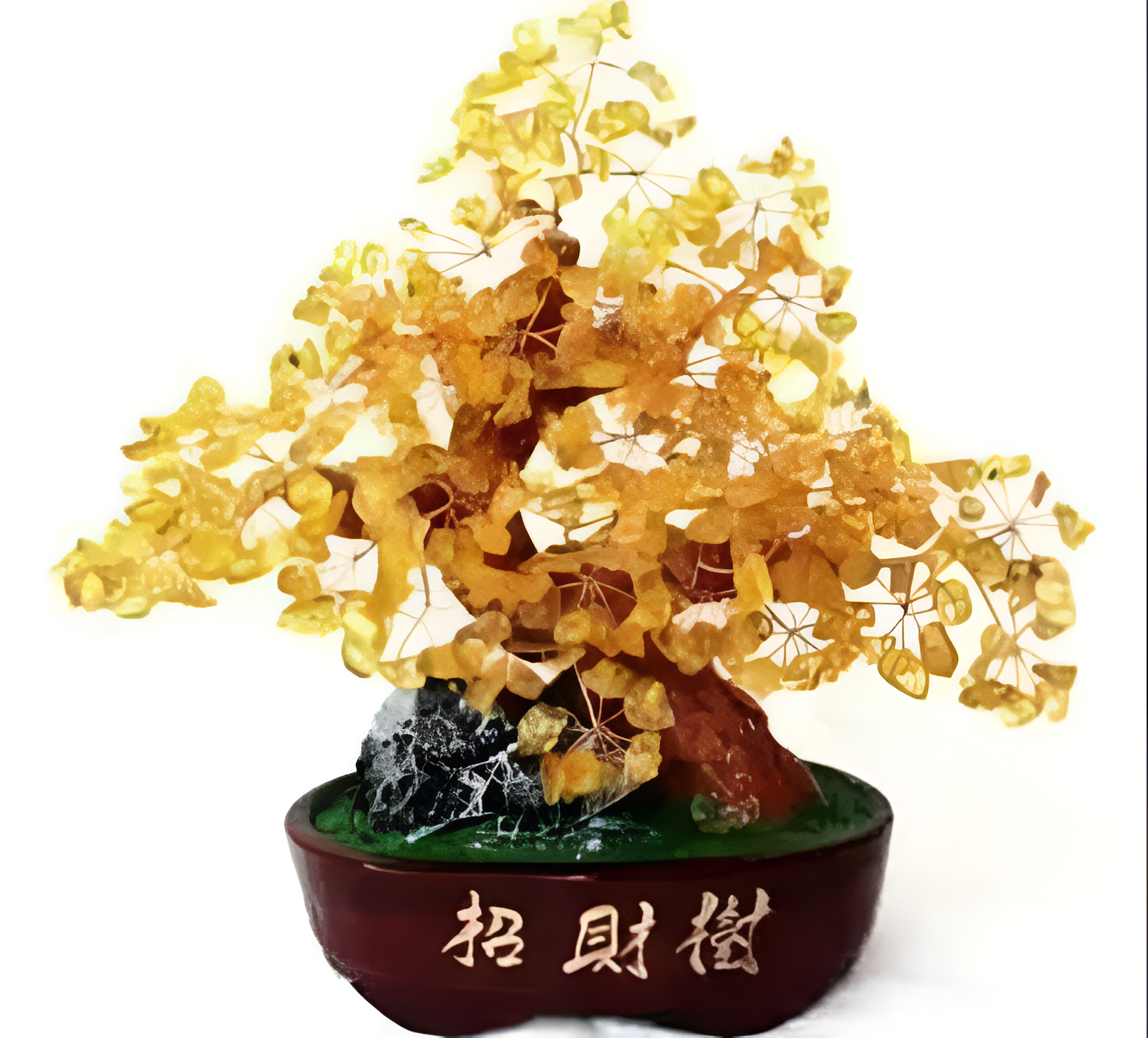 Cây tài lộc trang trí trong căn hộ cao cấp, mang thông điệp tiền bạc sinh sôi.