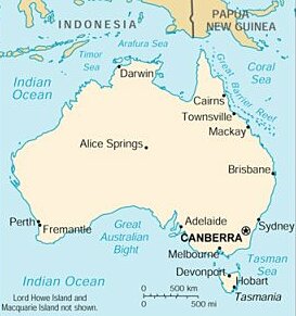 Vị trí bờ biển phía đông Australia. Đồ họa: guidetoshipregistries