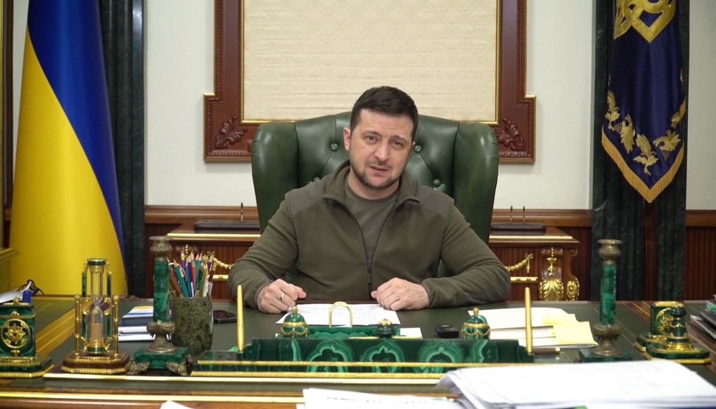 Tổng thống Ukraine Volodymyr Zelensky tại văn phòng tổng thống hôm 7/3. Ảnh: AFP.