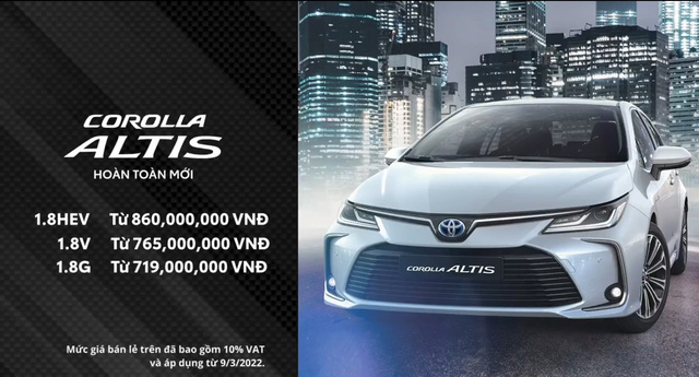 Ra mắt Toyota Corolla Altis 2022 tại Việt Nam: Giá từ 719 triệu đồng, có phiên bản hybrid, đấu Honda Civic và Mazda3 - Ảnh 1.