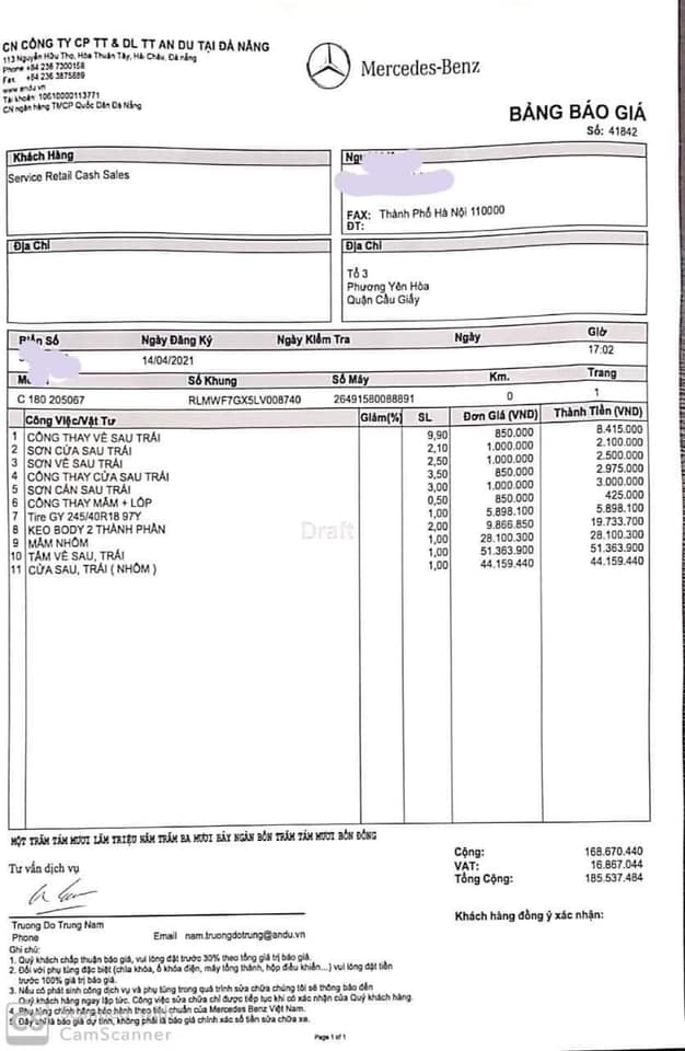 Sốc trước hoá đơn sửa chữa của chủ xe Mercedes C 180, CĐM soi ra riêng tiền công lắp vè đã mất 8,5 triệu đồng - Ảnh 1.