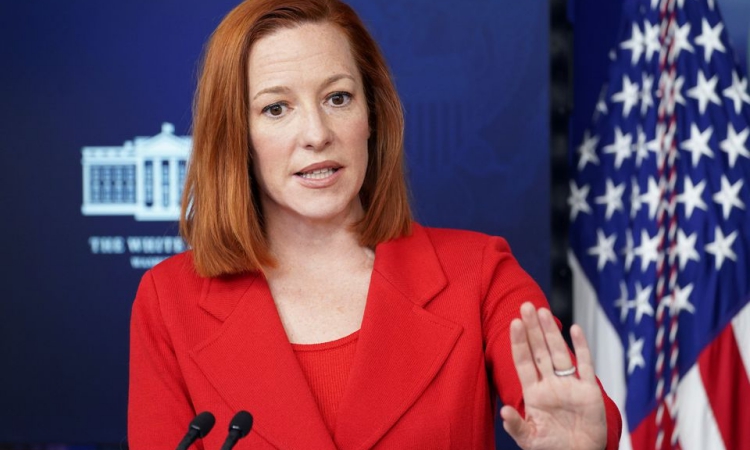 Thư ký báo chí Nhà Trắng Jen Psaki tại thủ đô Washington, Mỹ, hôm 2/3. Ảnh: Reuters.