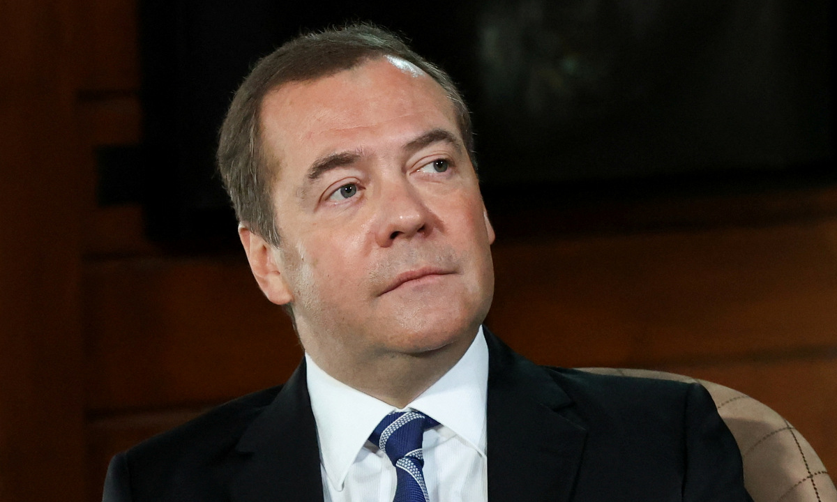 Ông Medvedev trong một cuộc phỏng vấn ở thủ đô Moskva của Nga hồi tháng 1. Ảnh: Reuters.