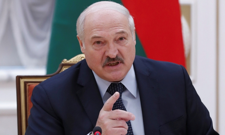 Tổng thống Belarus Alexander Lukashenko tại Minsk hồi tháng 5/2021. Ảnh: Reuters.