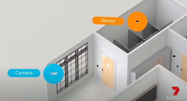 When they detect vapour, an alert is sent to school staff in the form of a text message and a security camera starts recording outside the bathroom door.