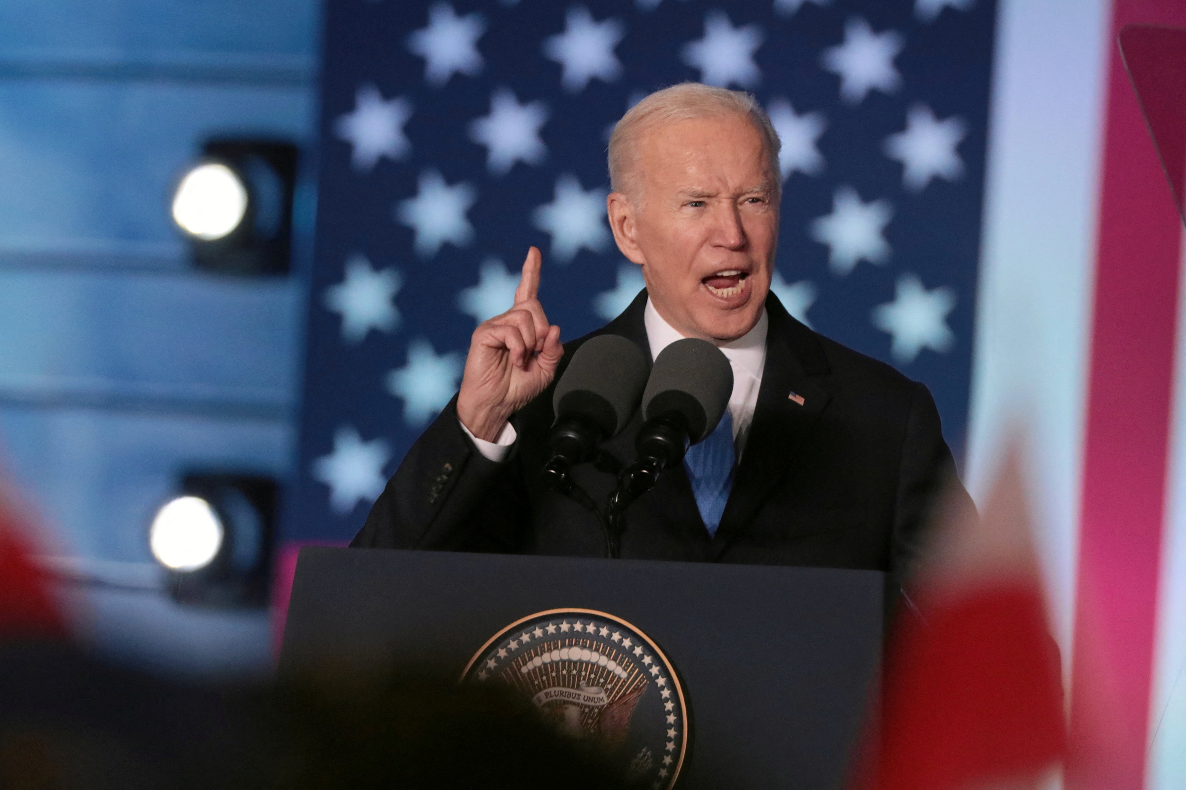 Tổng thống Biden phát biểu tại Warsaw, Ba Lan ngày 26/3. Ảnh: Reuters.