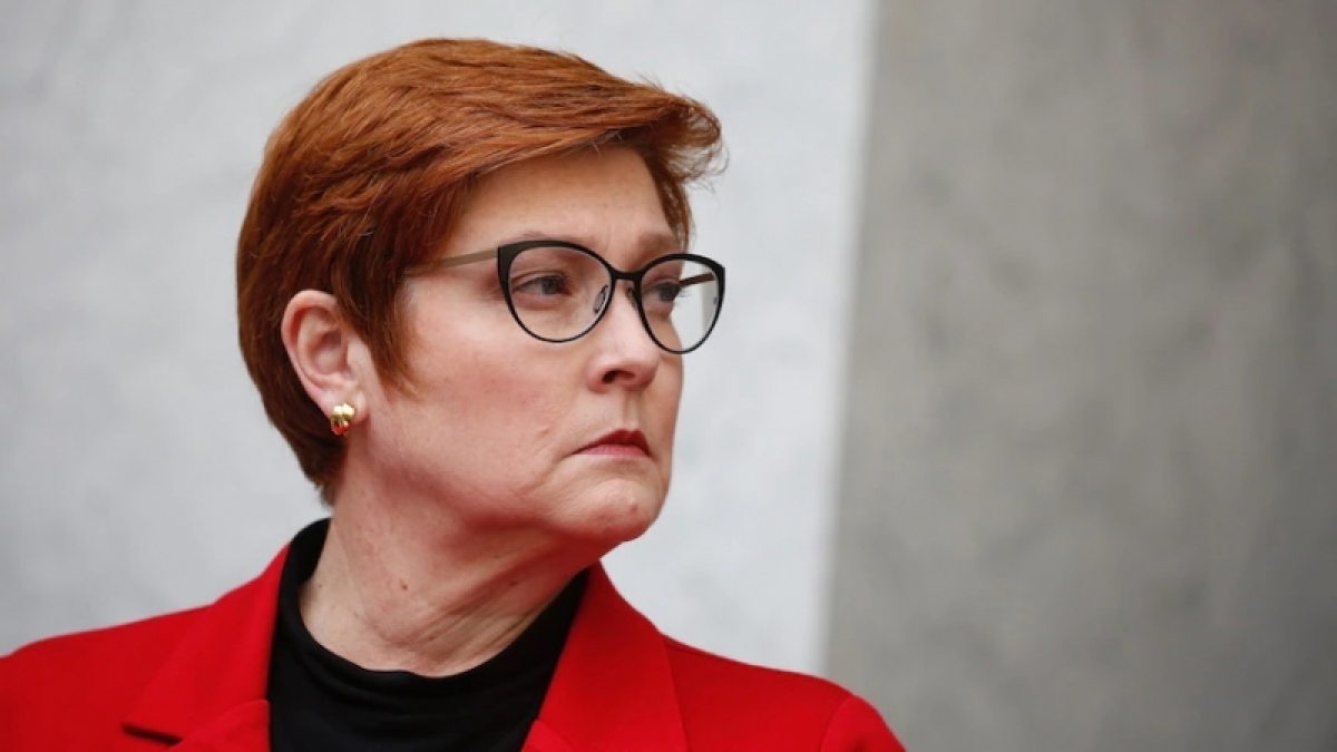 Ngoại trưởng Marise Payne thông báo Australia sẽ trừng phạt tài chính và cấm đi lại đối với 39 người Nga tham nhũng và vi phạm nhân quyền. Ảnh: Adam Kennedy.