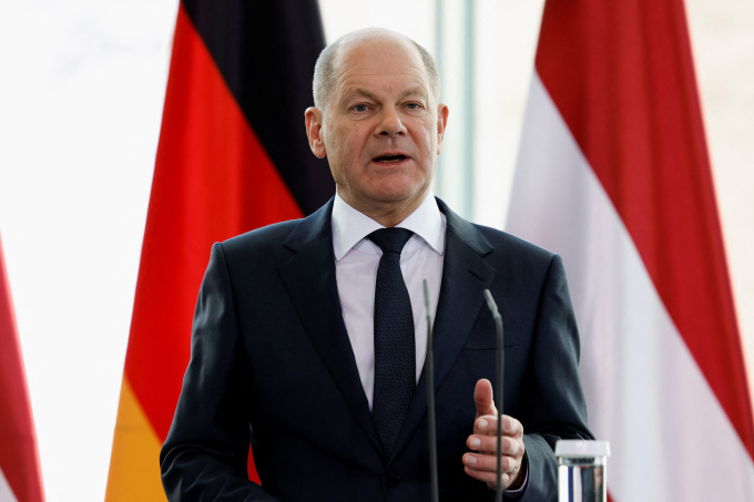 Thủ tướng Đức Olaf Scholz phát biểu tại Berlin ngày 1/3. Ảnh: Reuters