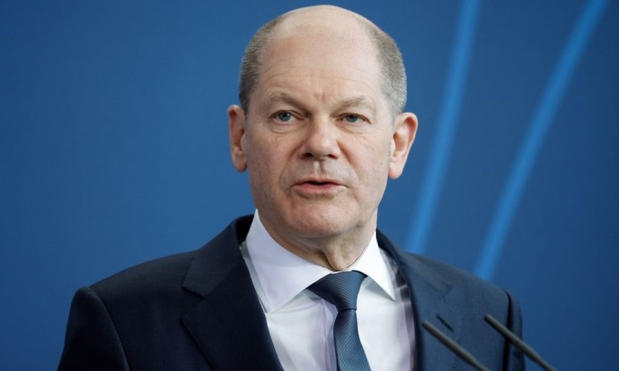 Thủ tướng Đức Olaf Scholz trong một cuộc họp báo ở Berlin hồi tháng 3/2022. Ảnh: Reuters.