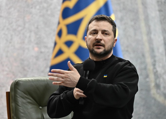 Tổng thống Ukraine Volodymyr Zelensky tại Kiev hôm 24/2. Ảnh: AFP.