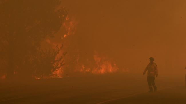 RFS firefighter at the Green Wattle Creek fire in 2019 (file image)