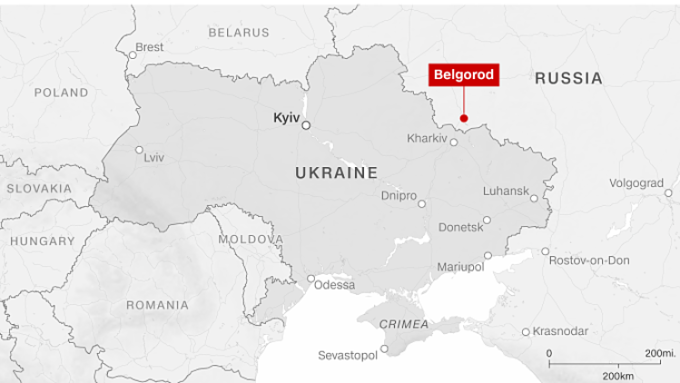 Vị trí tỉnh Belgorod. Đồ họa: CNN.