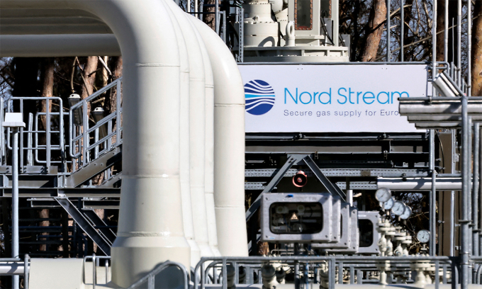 Một cơ sở trên hệ thống đường ống Nord Stream 1 tại Lubmin, Đức, hồi tháng ba năm ngoái. Ảnh: Reuters.