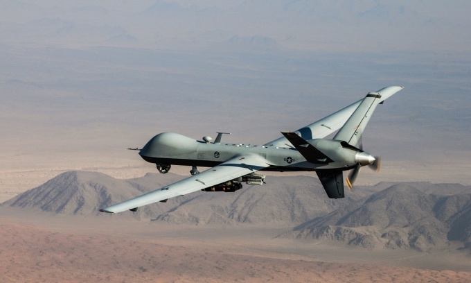 Một chiếc MQ-9 Reaper thực hiện nhiệm vụ chiến đấu ở miền nam Afghanistan. Ảnh: Không quân Mỹ.