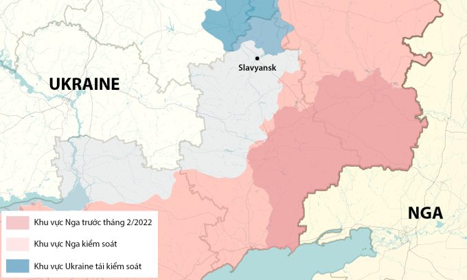 Vị trí thành phố Slavyansk, tỉnh Donetsk. Đồ họa: RYV.