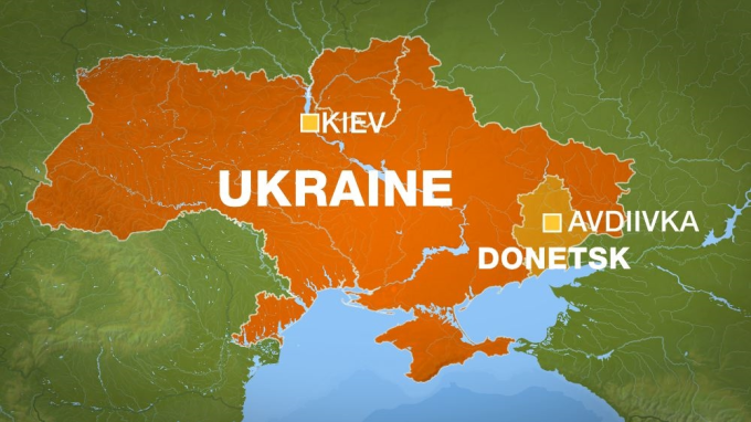 Vị trí thành phố Avdiivka ở tỉnh Donetsk. Đồ họa: Al Jazeera.