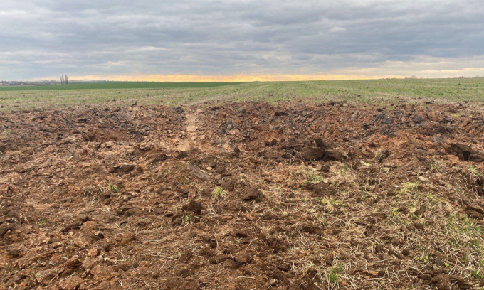 Khu vực quan chức Nga thông báo là nơi UAV rơi xuống gần Simferopol ngày 29/3. Ảnh: RIA Novosti.
