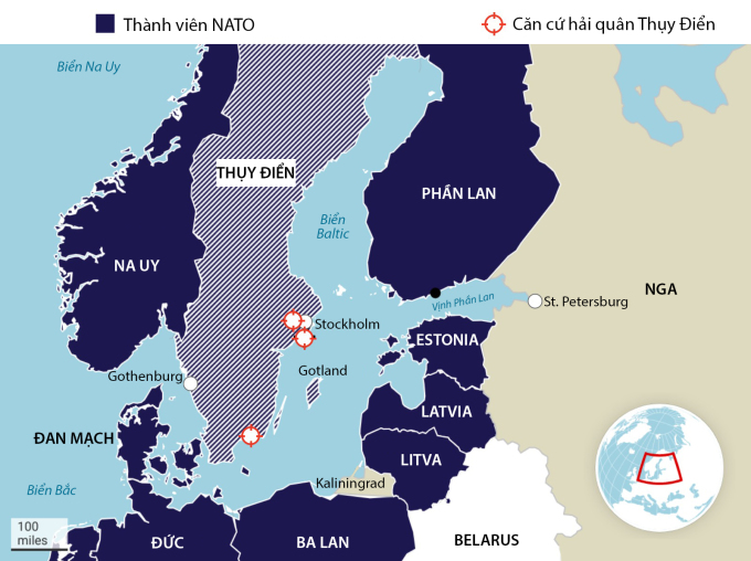 Vị trí Thụy Điển và đảo Gotland. Đồ họa: Foreign Policy
