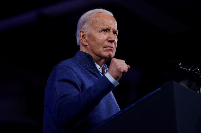 Tổng thống Mỹ Joe Biden tại cuộc vận động tranh cử ở bang Pennsylvania ngày 8/3. Ảnh: Reuters
