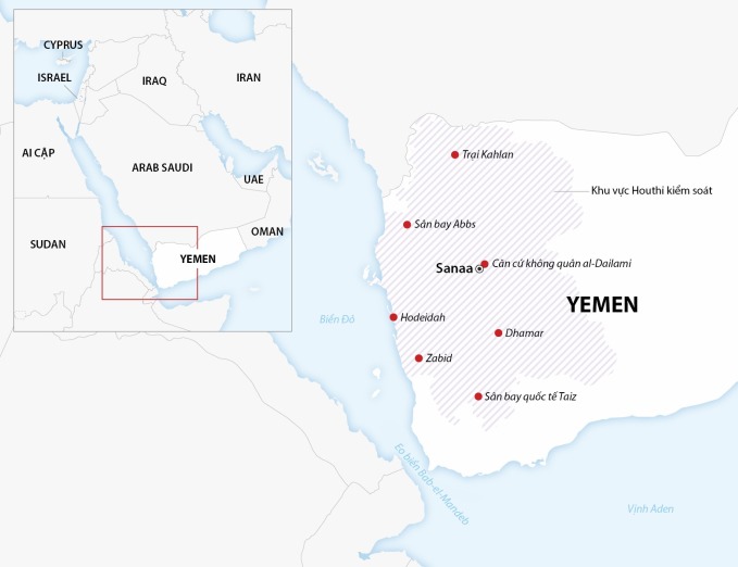 Vị trí Biển Đỏ và Vịnh Aden. Đồ họa: AFP