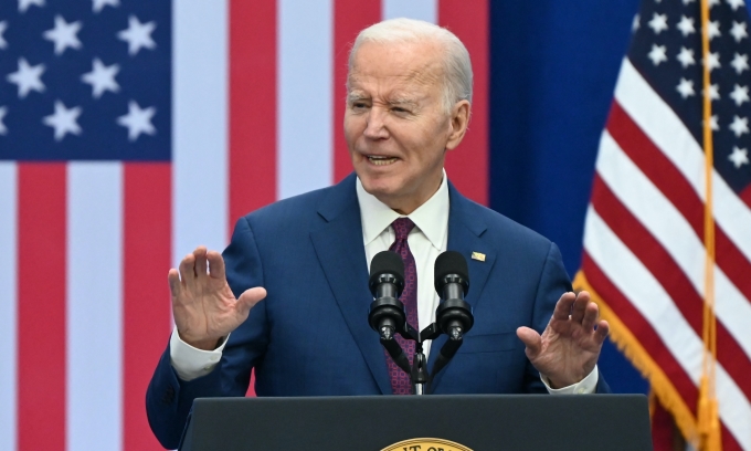 Tổng thống Mỹ Joe Biden tại New Hampshire hôm 11/3. Ảnh: AFP