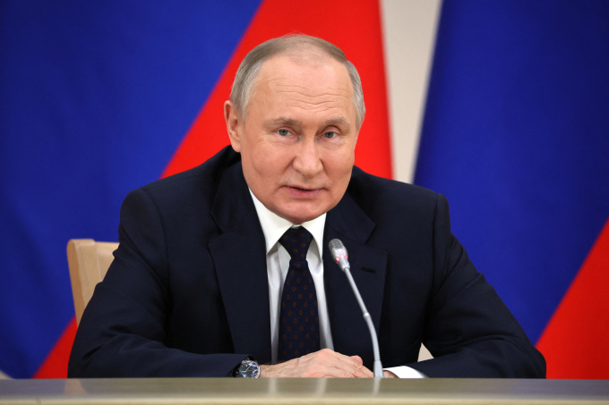 Tổng thống Nga Vladimir Putin tại một cuôc họp ở Moskva tháng 12/2023. Ảnh: AFP