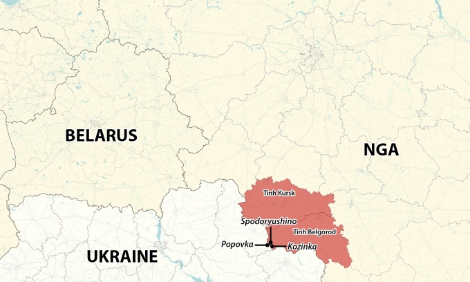Vị trí một số làng ven biên giới của Nga và Ukraine. Đồ họa: RYV