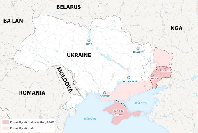 Vị trí Ukraine, Nga và Ba Lan. Đồ họa: RYV