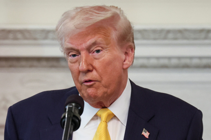 Tổng thống Donald Trump phát biểu tại cuộc họp của Hiệp hội Thống đốc Quốc gia, Nhà Trắng ngày 21/2. Ảnh: Reuters