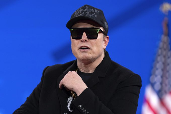 Tỷ phú Elon Musk dự sự kiện chính trị bảo thủ Mỹ ở thủ đô Washington ngày 20/2. Ảnh: AP