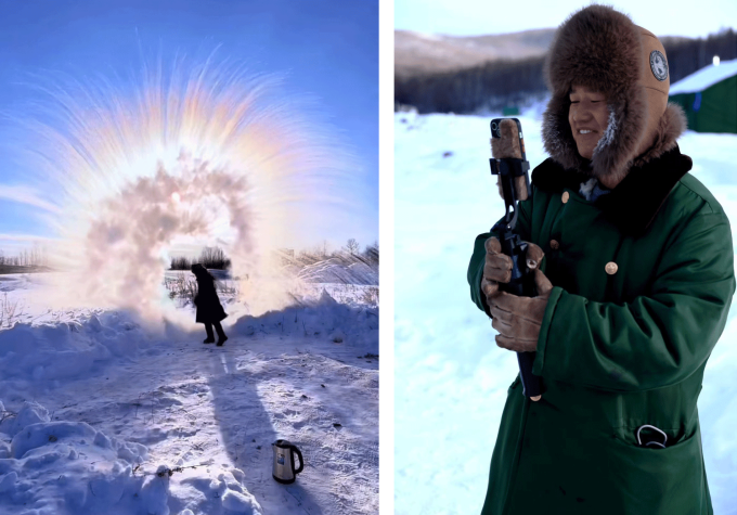 Đại Lực phát trực tiếp khung cảnh băng tuyết tuyệt vời ở Genhe. Ảnh: Sixthtone