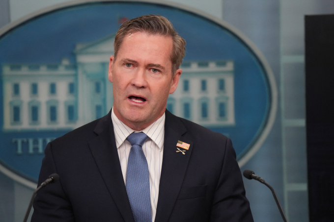 Cố vấn an ninh quốc gia Mike Waltz phát biểu tại Nhà Trắng ngày 20/2. Ảnh: AFP