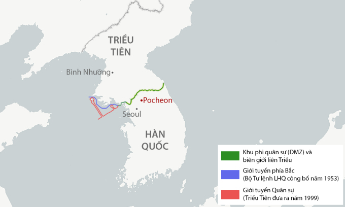 Vị trí thành phố Pocheon, tỉnh Gyeonggi. Đồ họa: CSIS