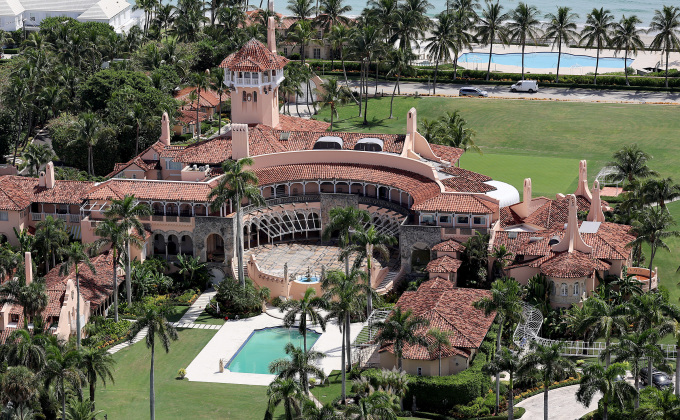 Khu nghỉ dưỡng Mar-a-Lago của Tổng thống Mỹ Donald Trump tại thành phố Palm Beach, bang Florida trong bức ảnh chụp từ trên cao hồi năm 2022. Ảnh: AFP